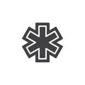 Medical star vector icon