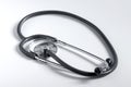 Medical stethoscope close - up on a white background