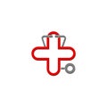 Medical Stethoscope Drugstore Healthcare Cross Logo