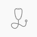 Medical, stethoscope icon. Vector illustration, flat design Royalty Free Stock Photo