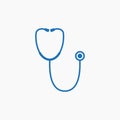 Medical, stethoscope icon. Vector illustration, flat design Royalty Free Stock Photo