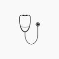 Medical, stethoscope icon. Vector illustration, flat design Royalty Free Stock Photo