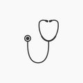 Medical, stethoscope icon. Vector illustration, flat design Royalty Free Stock Photo