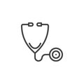 Medical stethoscope line icon