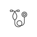 Medical stethoscope line icon