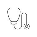 Medical stethoscope line outline icon