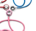 Medical stethoscopes on white background Royalty Free Stock Photo