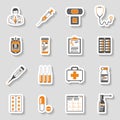 Medical sticker icons set Royalty Free Stock Photo