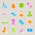 Medical sticker icons set, . Illustration Royalty Free Stock Photo