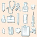 Medical sticker icons