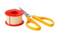 Medical Sticking Plaster and cutting scissors Royalty Free Stock Photo