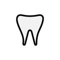 Medical stomatologic abstract aboriginal milk tooth, crown, denture, simple icon on a white background. Vector illustration Royalty Free Stock Photo