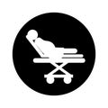 Medical stretcher with patient isolated icon