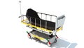 Medical Stretcher Trolley 3D rendering on white background