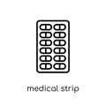 medical Strip icon. Trendy modern flat linear vector medical Strip icon on white background from thin line Health and Medical col