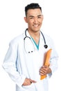 Medical student with a folder Royalty Free Stock Photo