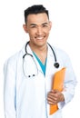 Medical student with a folder Royalty Free Stock Photo