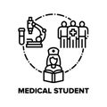 Medical Student Vector Concept Black Illustration