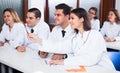 Medical students sitting in audience Royalty Free Stock Photo