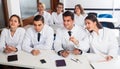 Medical students sitting in audience Royalty Free Stock Photo