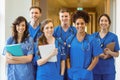 Medical students smiling at the camera Royalty Free Stock Photo
