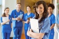 Medical students smiling at the camera Royalty Free Stock Photo