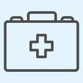 Medical suitcase line icon. Doctor briefcase with first aid tools. Health care vector design concept, outline style Royalty Free Stock Photo