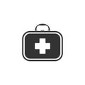 Medical suitcase logo icon. A bag of first aid supplies. Ambulance Royalty Free Stock Photo