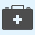 Medical suitcase solid icon. Doctor briefcase with first aid tools. Health care vector design concept, glyph style Royalty Free Stock Photo