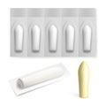 Medical Suppositories In Blister Strip Set Vector