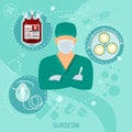 Medical Surgeon Square Banner Royalty Free Stock Photo