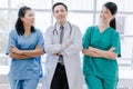 Medical surgeon team of young people looking at camera with determination and confidence in the hospital, teamwork concept in Royalty Free Stock Photo