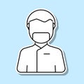 Medical surgery doctor avatar sticker icon. Simple thin line, outline of avatar icons for ui and ux, website or mobile