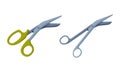 Medical Surgical Bandage Scissors or Forceps with Angled Tip Vector Set Royalty Free Stock Photo