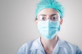 Medical Surgical Doctor and Health Care, Portrait of Surgeon Doctor in PPE Equipment on Isolated Background. Medicine Female Royalty Free Stock Photo