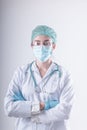 Medical Surgical Doctor and Health Care, Portrait of Surgeon Doctor in PPE Equipment on Isolated Background. Medicine Female Royalty Free Stock Photo