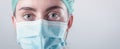 Medical Surgical Doctor and Health Care, Portrait of Surgeon Doctor in PPE Equipment on Isolated Background. Medicine Female