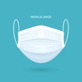 Medical or Surgical Face Mask. Virus Protection. Breathing Respirator Mask. Health Care Concept. Vector