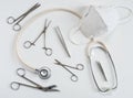 Medical Surgical Instruments with Mask and Stethoscope Royalty Free Stock Photo