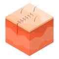 Medical surgical suture icon, isometric style