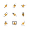 medical , surgury , tools , stationary , pencil , pen , eps icon