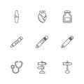 medical , surgury , tools , stationary , pencil , pen , eps icon