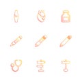 medical , surgury , tools , stationary , pencil , pen , eps icon