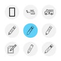 medical , surgury , tools , stationary , pencil , pen , eps icon