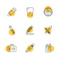 medical , surgury , tools , stationary , pencil , pen , eps icon