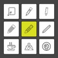 medical , surgury , tools , stationary , pencil , pen , eps icon