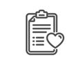 Medical survey line icon. Hospital patient history sign. Vector