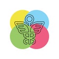 medical symbol - caduceus icon - health sig Royalty Free Stock Photo