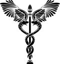 Medical symbol caduceus stencil Royalty Free Stock Photo