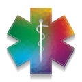 Medical symbol of the Emergency or Star of Life with border. Vec